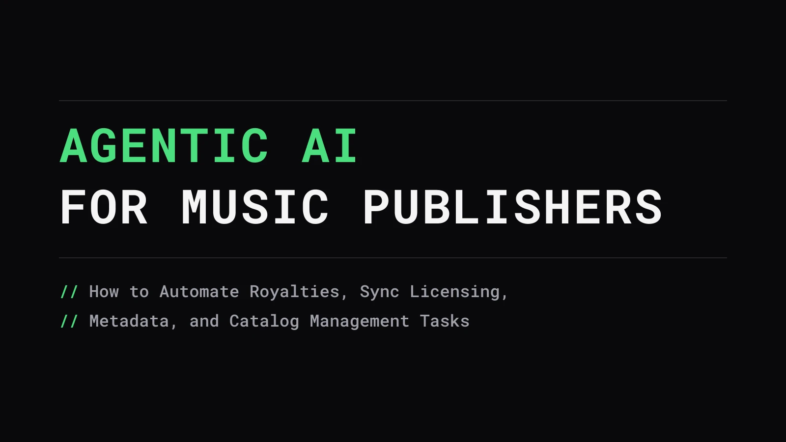 Ebook cover art for Agentic AI For Music Publishers